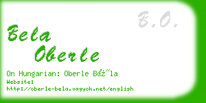 bela oberle business card